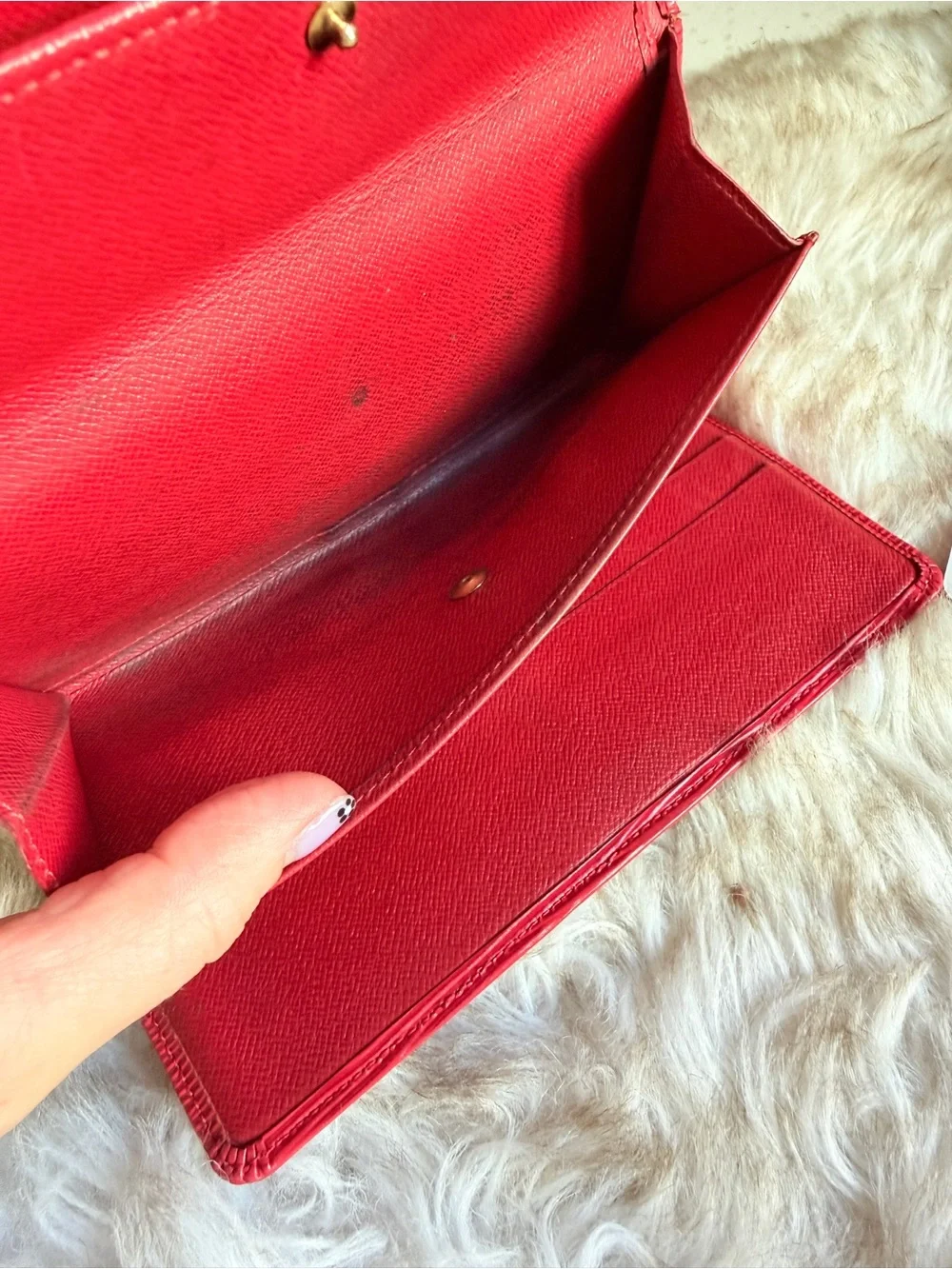 Louis Vuitton Red Epi Leather Card Wallet